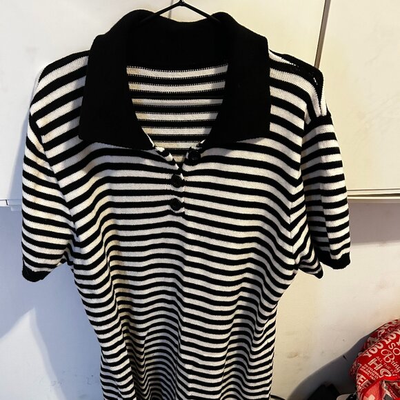 CIDER Plus Knit Striped Collar Mini Dress - Picture 1 of 1
